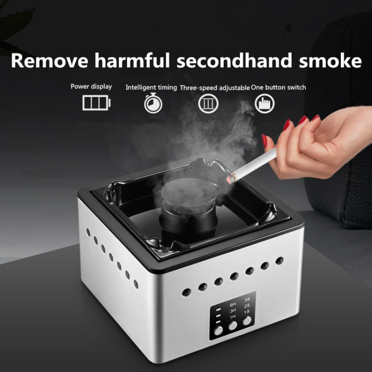 Ashtray Air Purifier Home Indoor Smoke Removal Small Desktop Anti-Secondhand Smoke Artifact(White)