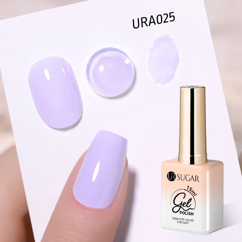 UR SUGAR 15ml Jelly Milky White Translucent Color Gel Polish Semi Permanent UV Gel Nail Art Soak Off Gel Varnish Latest Fashion