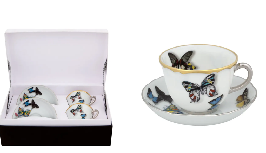 Christian Lacroix X Vista Butterfly Parade Coffee Cups & Saucers Set