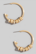 Mixed Pearl Stud Ring Charms Hoop Earrings