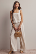 Embroidered Square-neck Tank & Pants Set