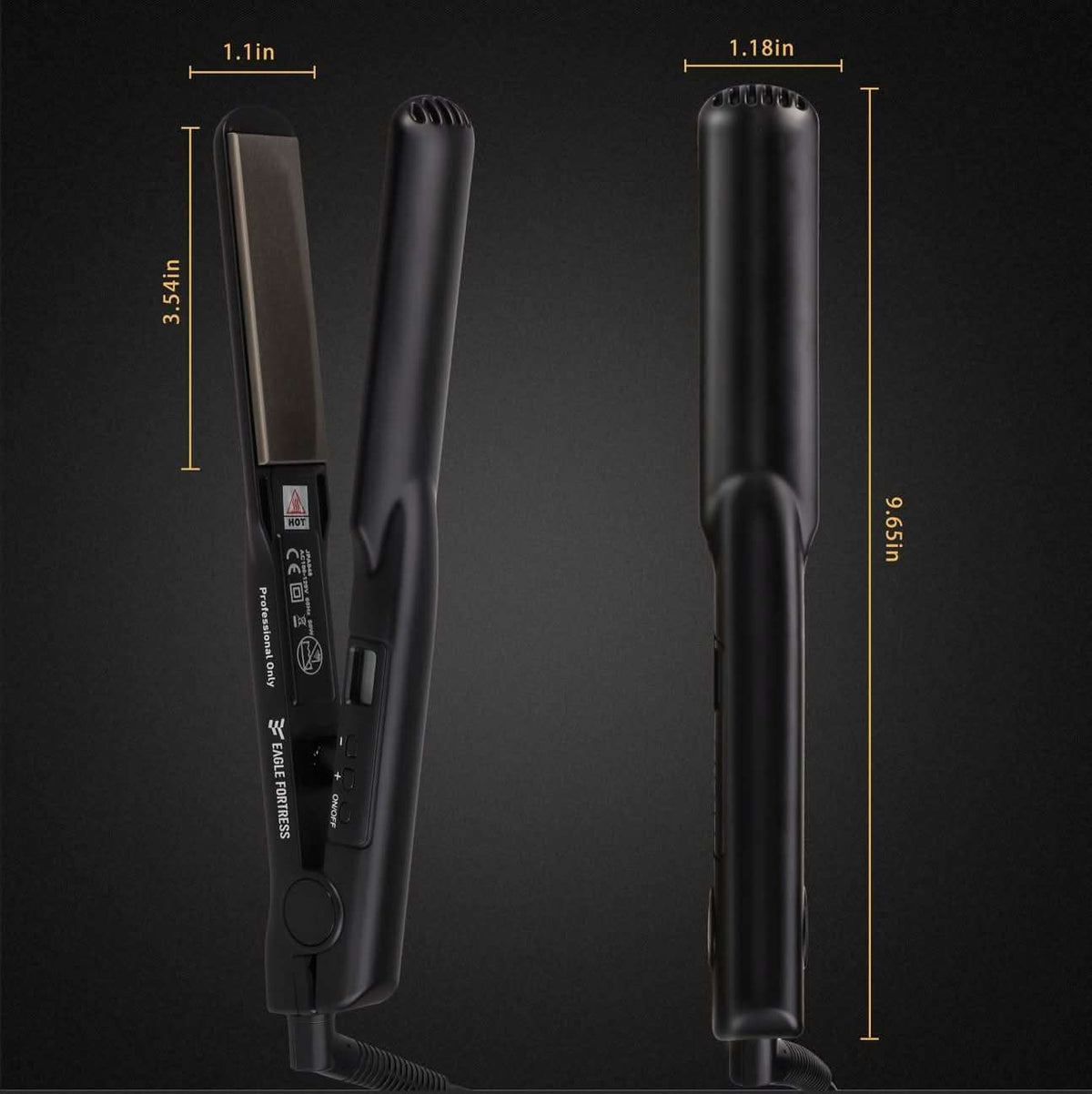 Eagle Fortress Ceramic Hair Straightener (Black)