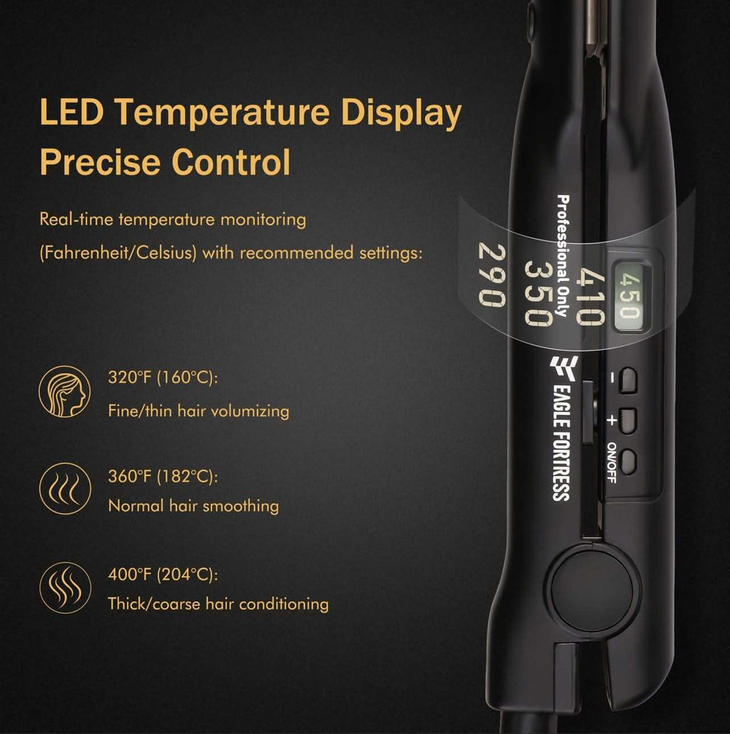 Eagle Fortress Ceramic Hair Straightener (Black)