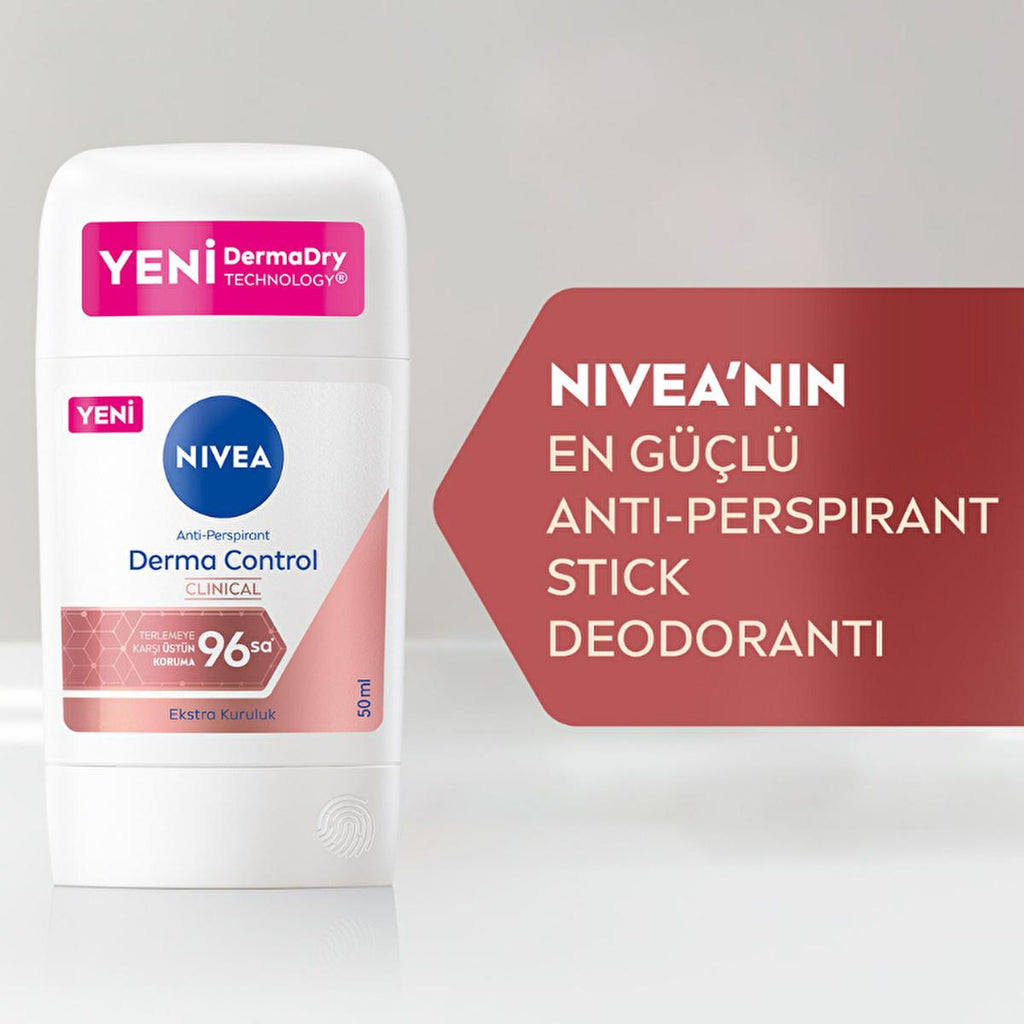 Nivea Derma Control Clinical Women's Roll-on Deodorant: 96-Hour Sweat & Odor Protection, Vitamin C, Underarm Darkening Treatment, Sensitive Skin Approved