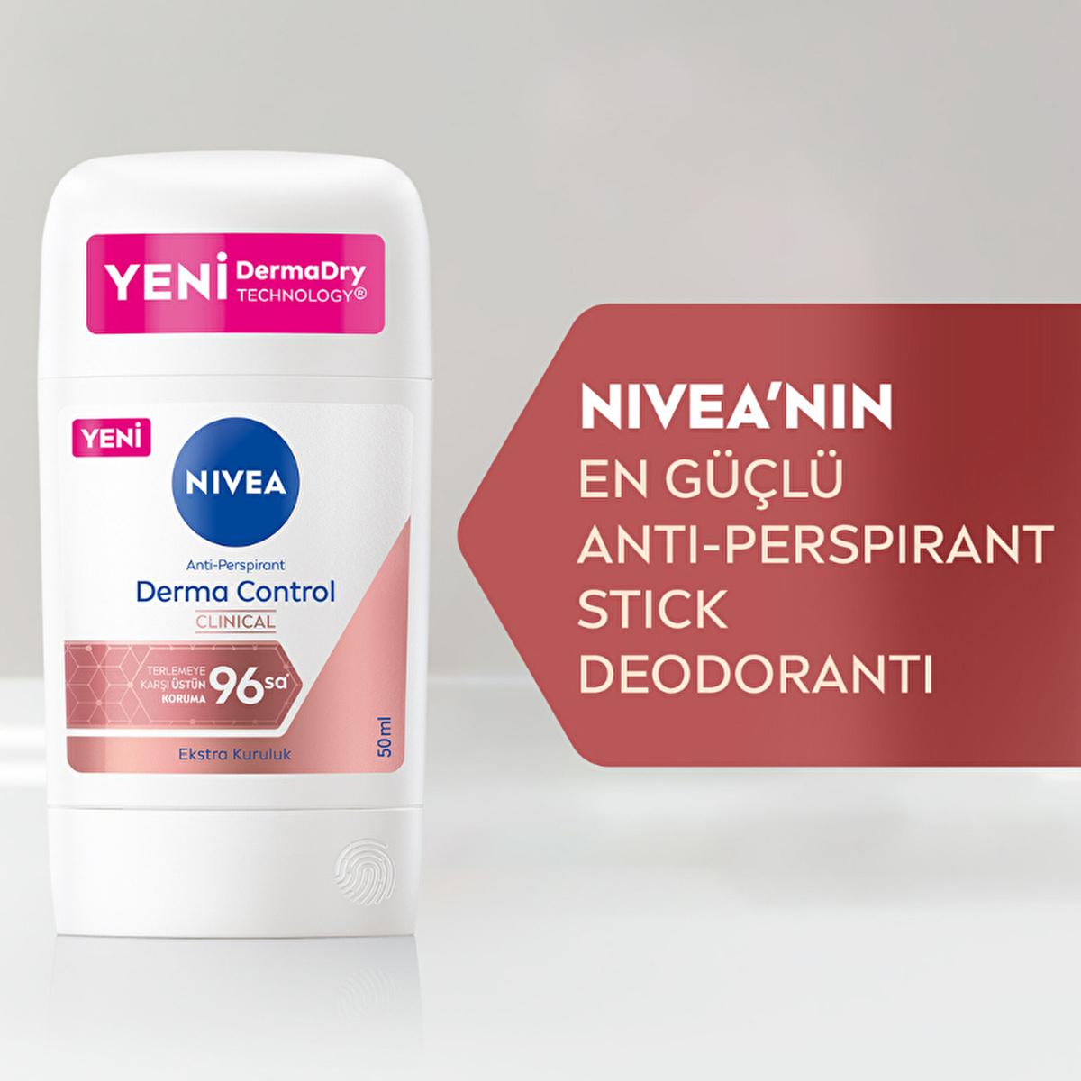 Nivea Derma Control Clinical Women's Roll-on Deodorant: 96-Hour Sweat & Odor Protection, Vitamin C, Underarm Darkening Treatment, Sensitive Skin Approved