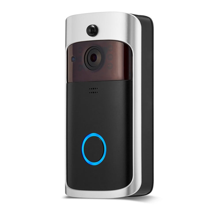 V5 Smart Phone Call Visual Recording Video Doorbell Night Vision Wireless WiFi Security Home Monitor Intercom Door Bell, Standard(Black)