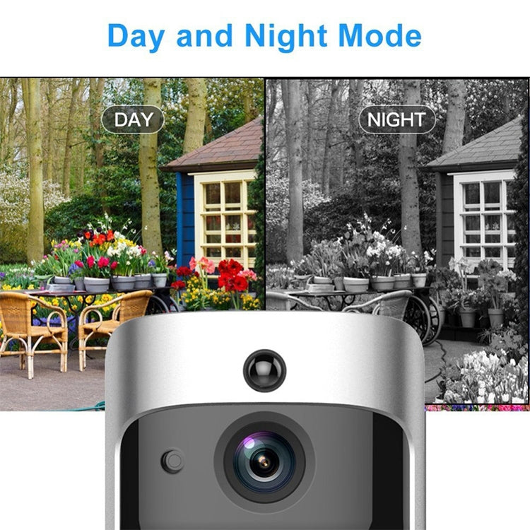 V5 Smart Phone Call Visual Recording Video Doorbell Night Vision Wireless WiFi Security Home Monitor Intercom Door Bell, Standard(Black)