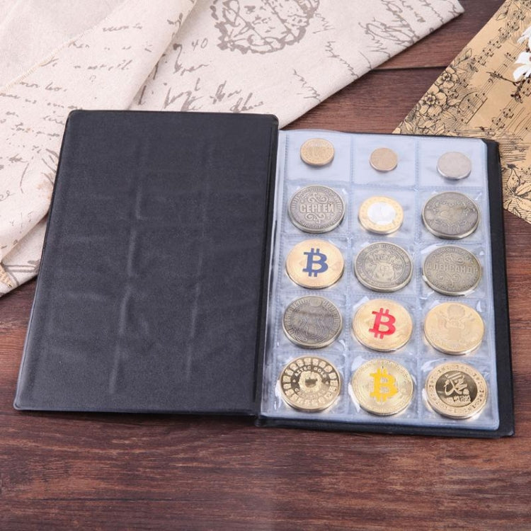 PU Leather Russian Cover 150 Coins Collection Album Holder Book(Blue)
