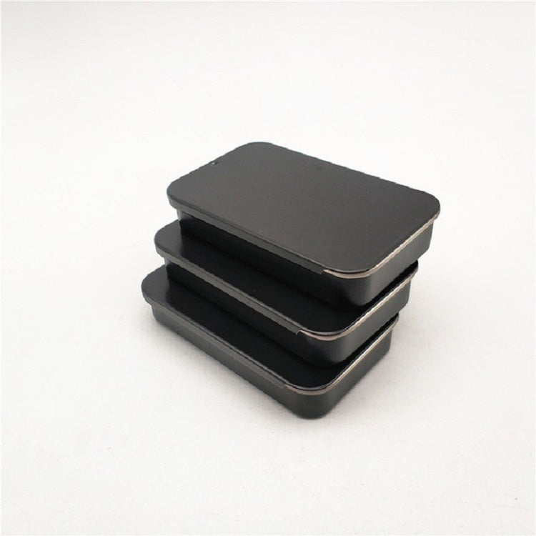 2 PCS Slide Sliding Iron Box Guitar Picks Music Equipment Accessories Storage Box, Specification:15 × 50 × 80 mm(Black)