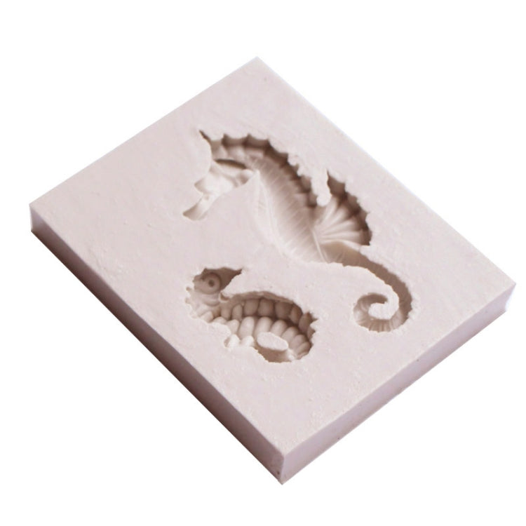 2 PCS Hippocampus DIY Modeling Mold Fondant Silicone Cake Chocolate Mold Baking Tool(Pink)