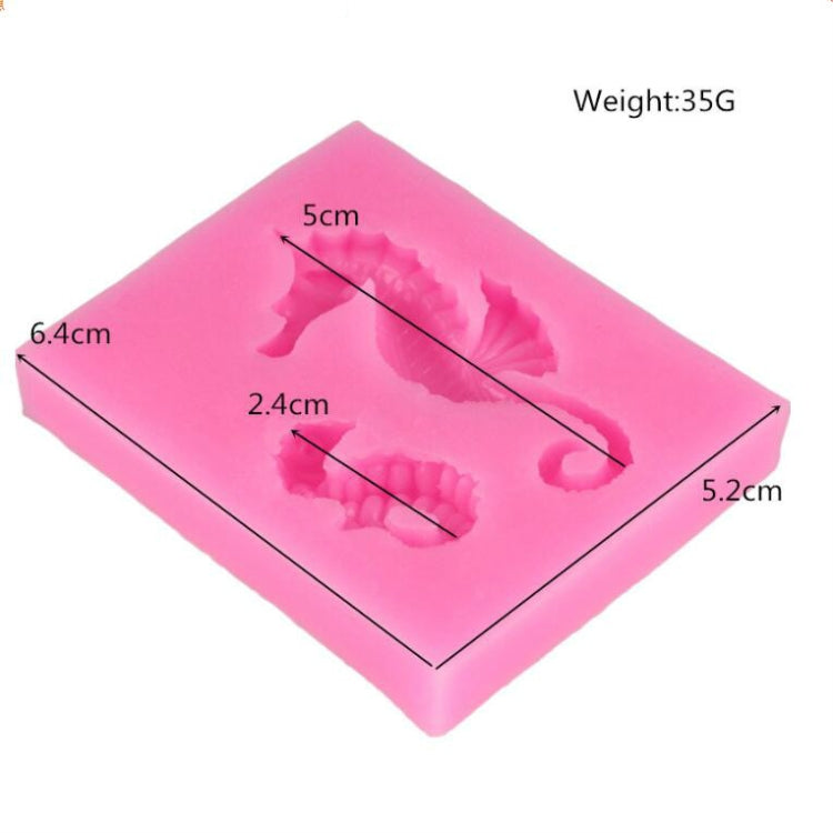 2 PCS Hippocampus DIY Modeling Mold Fondant Silicone Cake Chocolate Mold Baking Tool(Pink)