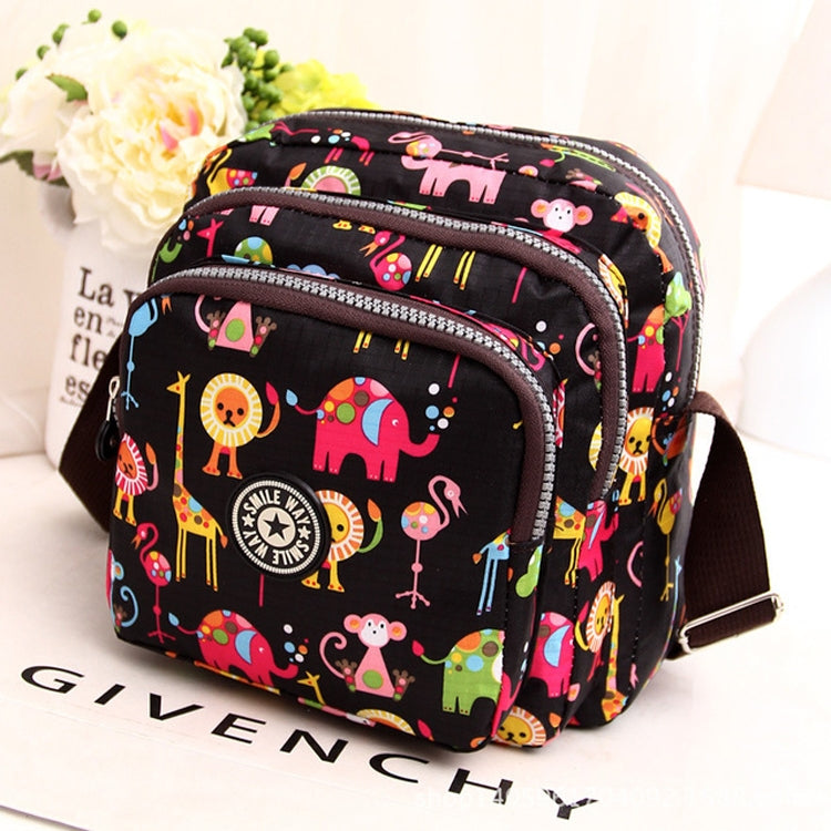 Women Shoulder Bag Waterproof Nylon Handbag Multilayer Crossbody Bag(Animal pattern)