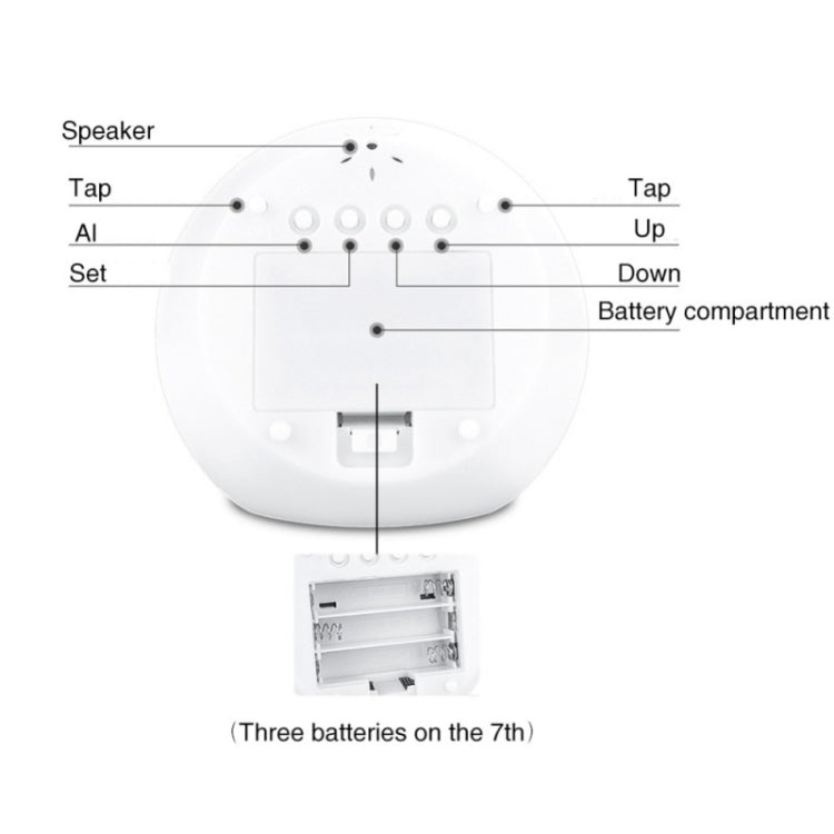 Round Color Light Gradient Alarm Clock Perpetual Calendar Clock
