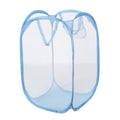 Foldable Pop Up Wash Bag Laundry Basket Bag Hamper Mesh Storage Pueple Dirty Clothes Basket(Blue)