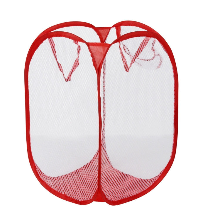 Foldable Pop Up Wash Bag Laundry Basket Bag Hamper Mesh Storage Pueple Dirty Clothes Basket(Blue)
