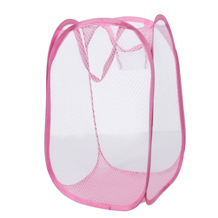Foldable Pop Up Wash Bag Laundry Basket Bag Hamper Mesh Storage Pueple Dirty Clothes Basket(Blue)