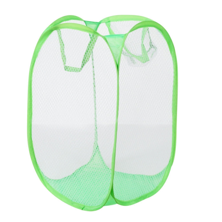 Foldable Pop Up Wash Bag Laundry Basket Bag Hamper Mesh Storage Pueple Dirty Clothes Basket(Blue)