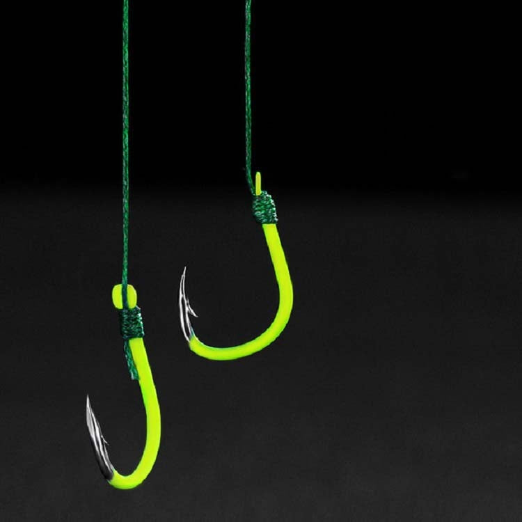 5 in 1 Stranded Double Hook Anti-winding Silver Carp Fishing Group Spring Fishing Hook, Specification:8(Fluorescent Hook)