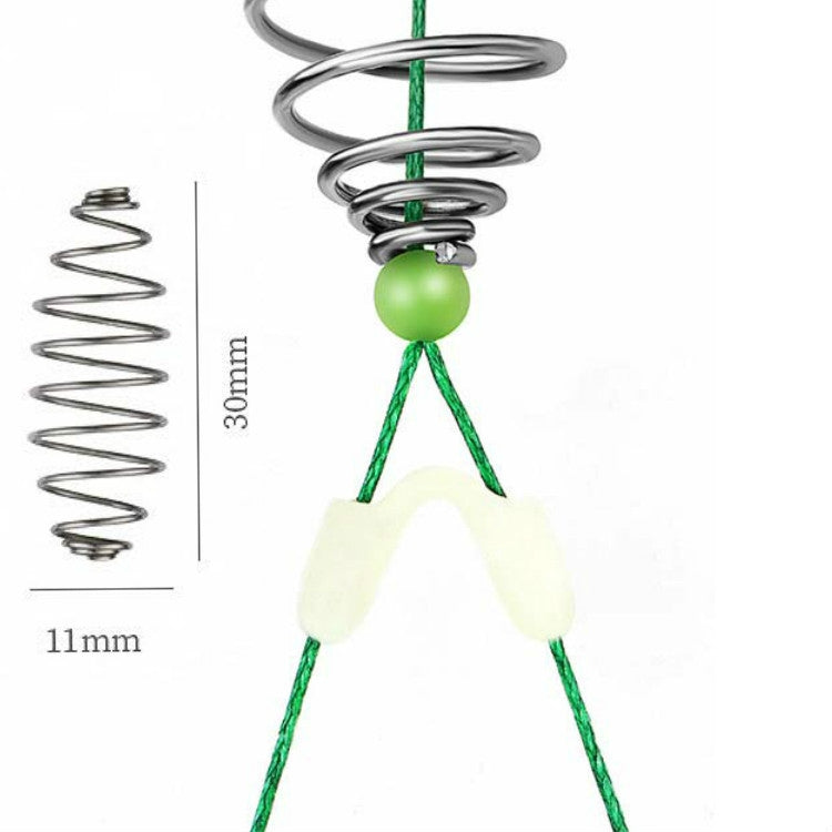 5 in 1 Stranded Double Hook Anti-winding Silver Carp Fishing Group Spring Fishing Hook, Specification:10(Fluorescent Hook)
