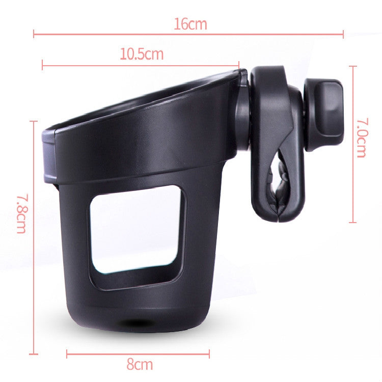 Baby Stroller Accessories Cup Holder Children Tricycle Bicycle Stroller Umbrella Car Bottle Water Bottle Cup Holder, Size:16×10.5×11.5cm(Black)