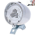 3 LED Retro Bicycle Headlight Night Riding Safety Warning Light(Silver)