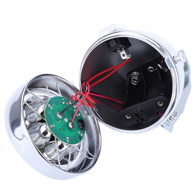 3 LED Retro Bicycle Headlight Night Riding Safety Warning Light(Silver)