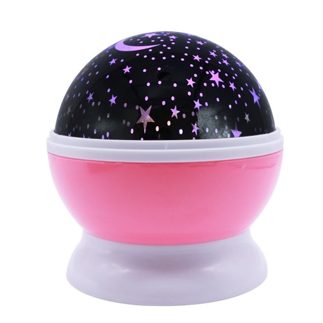Stars Starry Sky LED Battery USB  Night Light Projector Luminaria Moon Novelty Table Night Lamp for Children(Pink)