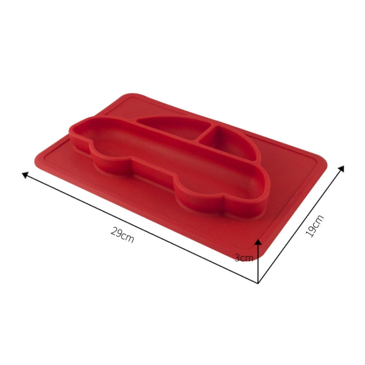 Integrated Child Food Grade Silicone Square Car Plate(Red)