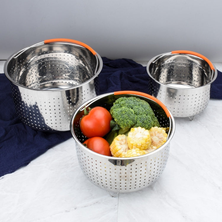 Stainless Steel Steaming Basket Plug-in Silicone Handle Pressure Cooker Steamer Kitchen Cooker Accessories, Typle:6 Quarts