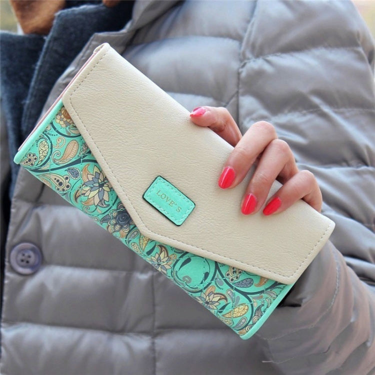 Fashion Ladies Leather Clutch Bag Purse Long Cartoon Wallet Coin Purse(Watermelon red)