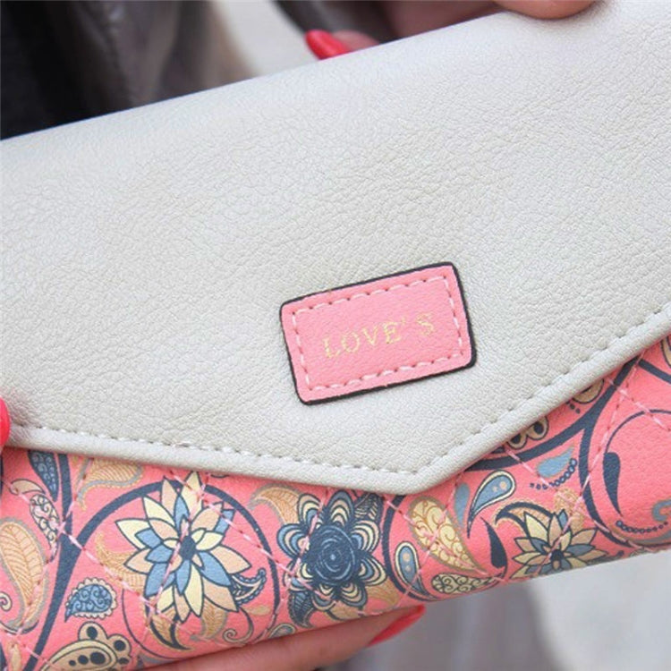 Fashion Ladies Leather Clutch Bag Purse Long Cartoon Wallet Coin Purse(Watermelon red)