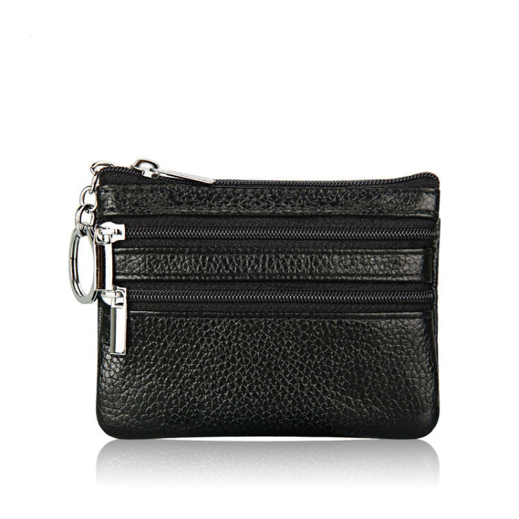 Genuine Leather Women Small Wallet Change Purses Zipper Card Holder Wallets(Purple)