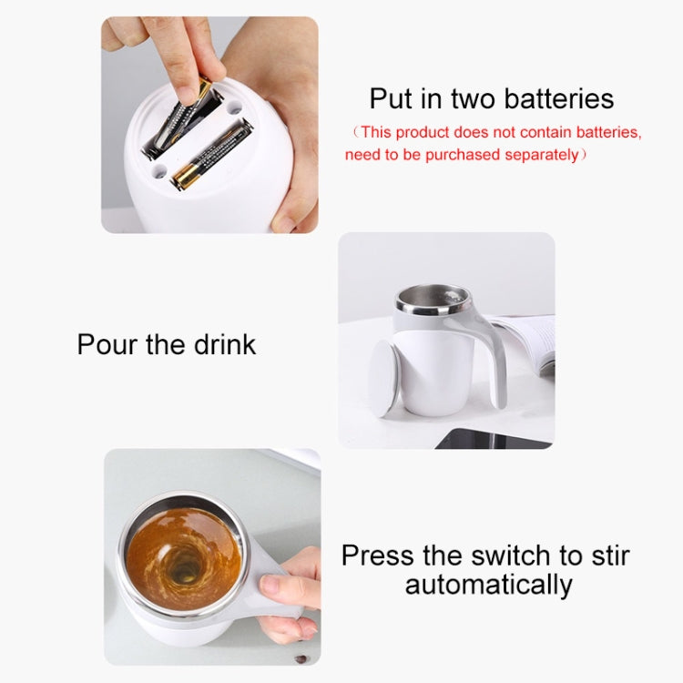 Electric Stirring Cup Milkshake Coffee Stirring Cup, Capacity: 380ml(White)