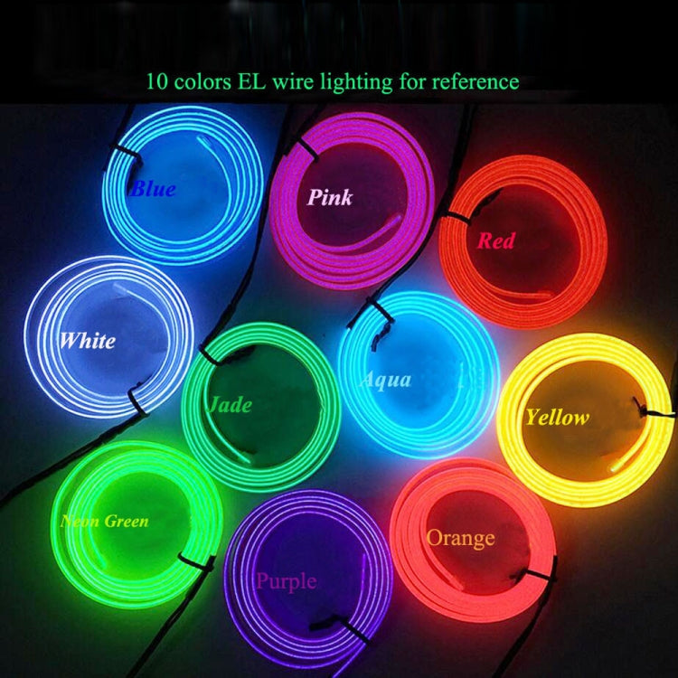 Flexible LED Light EL Wire String Strip Rope Glow Decor Neon Lamp USB Controlle 3M Energy Saving Mask Glasses Glow Line F277(Ice Blue Light)