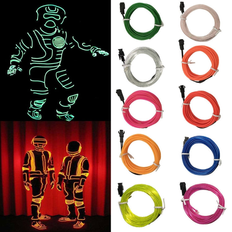 Flexible LED Light EL Wire String Strip Rope Glow Decor Neon Lamp USB Controlle 3M Energy Saving Mask Glasses Glow Line F277(Ice Blue Light)