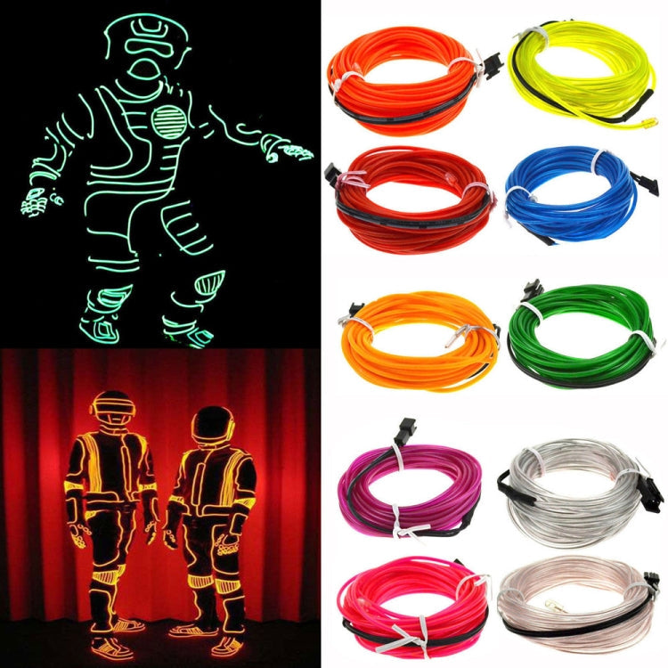 Flexible LED Light EL Wire String Strip Rope Glow Decor Neon Lamp USB Controlle 3M Energy Saving Mask Glasses Glow Line F277(Red Light)