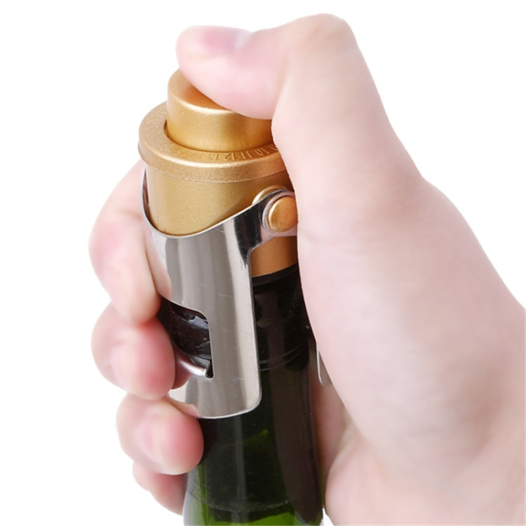 Push-button Stainless Steel Pumping Champagne Stopper Sparkling Champagne Snap Wing Vacuum Wine Stopper(Gold)