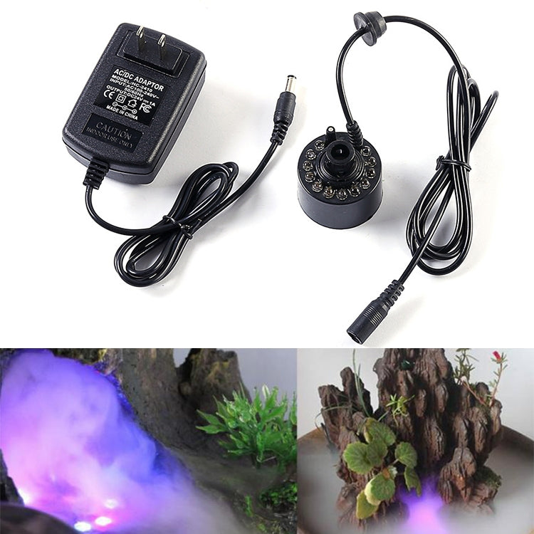 Fountain Fish Tank Ultrasonic Portable Atomizer, US Plug, Type:Electronic 12 Lamp Plastic