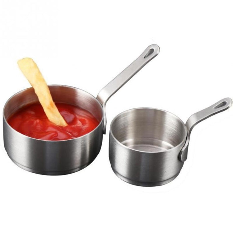Stainless Steel Sauce Handle Mini Pot Seasoning Tools, Size:L(Silver)