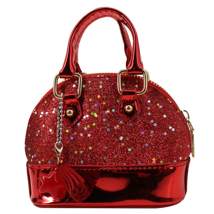 Cute Leather Shoulder Bag Messenger Bag Girls Solid Color Mini Zip Small Square Bag Tote Bag(Red)