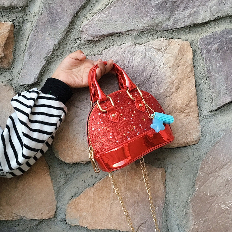 Cute Leather Shoulder Bag Messenger Bag Girls Solid Color Mini Zip Small Square Bag Tote Bag(Red)