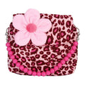 Fashion Shoulder Bag Children Girls Princess Flower Messenger Handbag Lovely Purses(Rose red leopard)