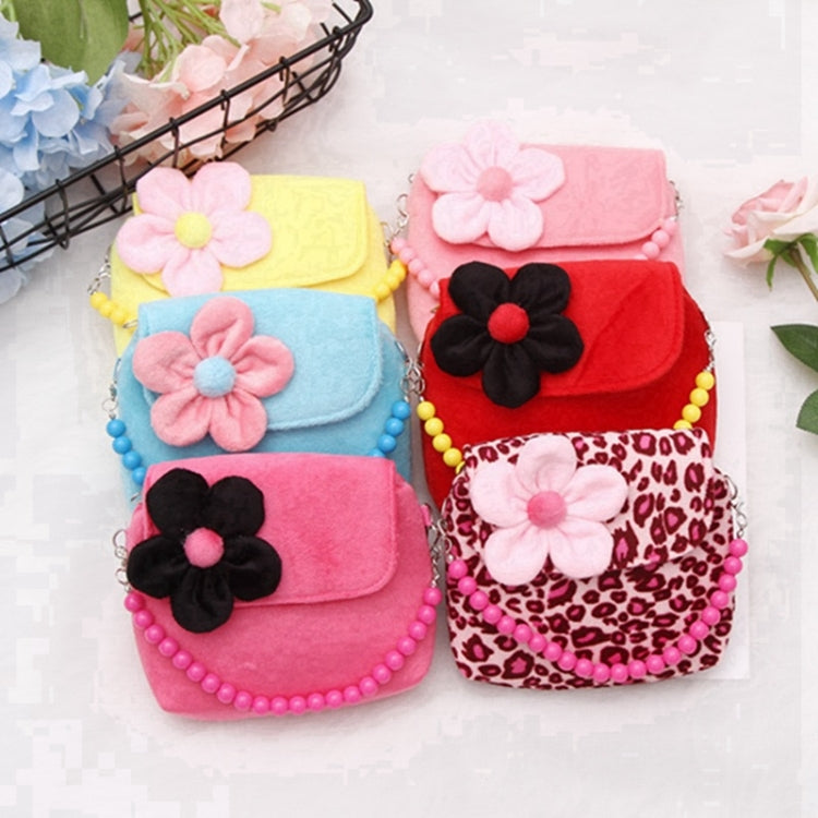 Fashion Shoulder Bag Children Girls Princess Flower Messenger Handbag Lovely Purses(Rose red leopard)