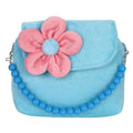 Fashion Shoulder Bag Children Girls Princess Flower Messenger Handbag Lovely Purses(Blue)