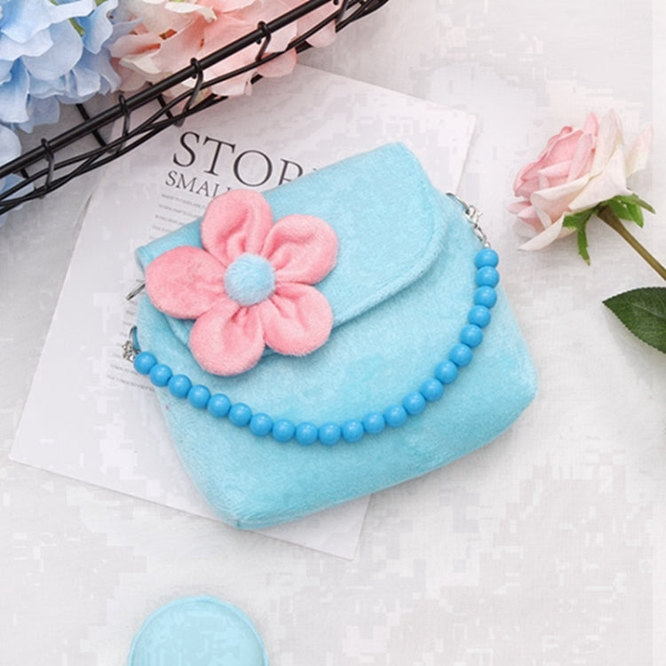 Fashion Shoulder Bag Children Girls Princess Flower Messenger Handbag Lovely Purses(Blue)