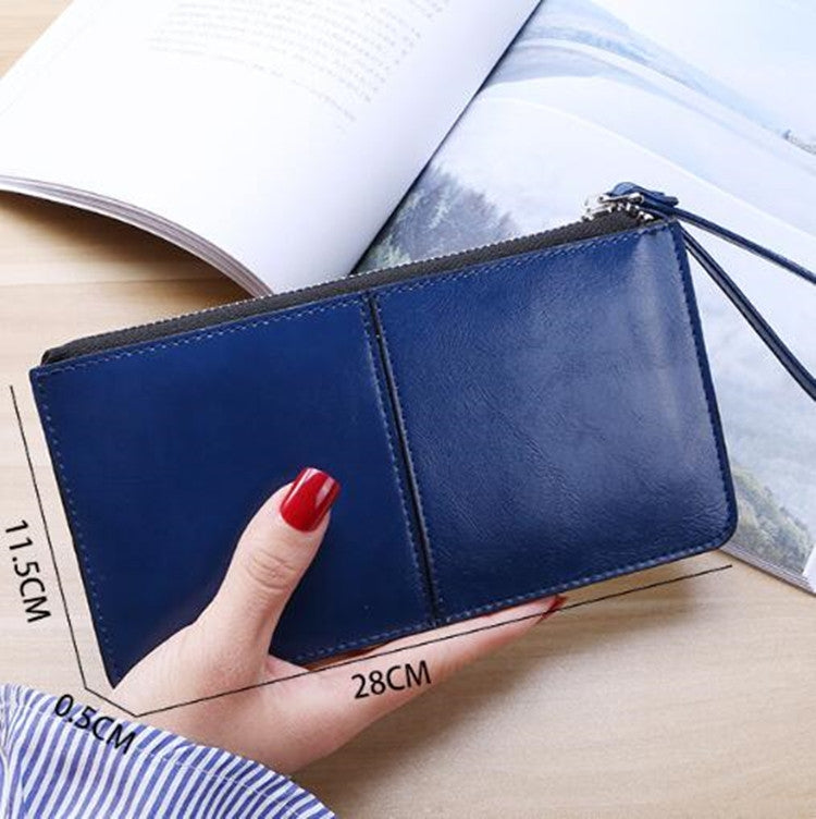 Women Zip Wallet Long Clutch Multi Card Holder Wallet Wrist Wallet(Purple)
