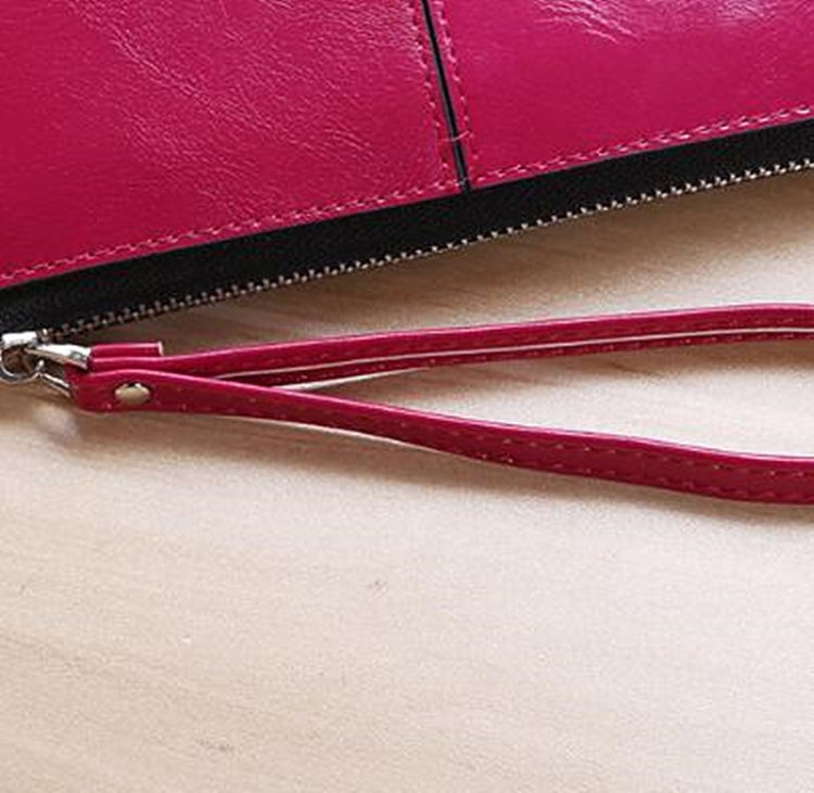Women Zip Wallet Long Clutch Multi Card Holder Wallet Wrist Wallet(Purple)