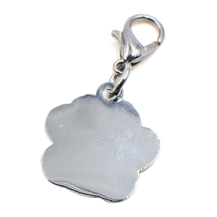 10 PCS Enamel Cat Dog  Bear Paw Prints Key Chain Jewelry Making(Black)
