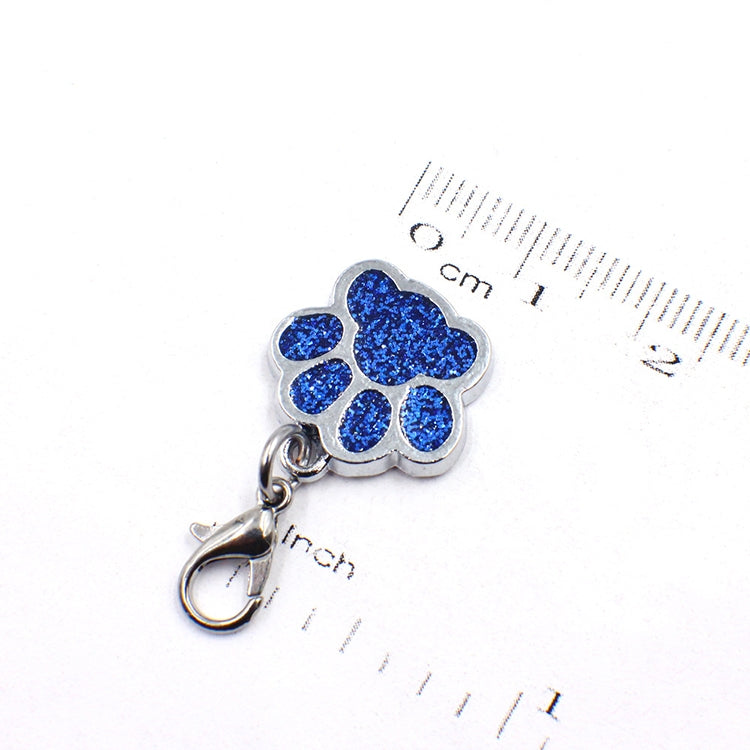 10 PCS Enamel Cat Dog  Bear Paw Prints Key Chain Jewelry Making(Black)