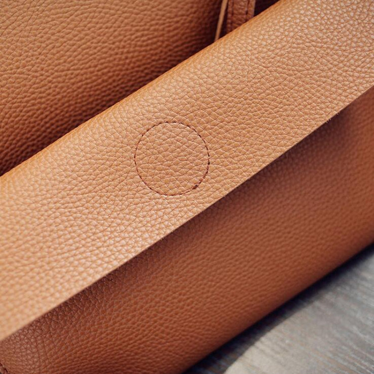 2 in 1 Soft Leather Women Bag Set Luxury Fashion Design Shoulder Bags Big Casual Bags Handbag(Wine red)